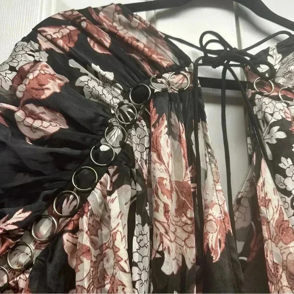 Asos Design Curve Floral Print Long Sleeve Satin Mini dress Size 14 NWOT - Picture 9 of 14